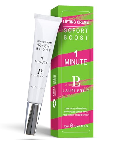 LAURI PETIT® Booster Anti Aging Augencreme Frauen und Männer | 10 ml | Soforteffekt in 1 min. gegen Falten, dunkle Flecken, Tränensäcke, Augenringe und schlaffe Haut, Lifting Creme, eye cream