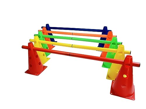 LA-24 5er Set Steckhürden 23 cm, Kegelhürden für Agility in 5 Farben (Kompakt)