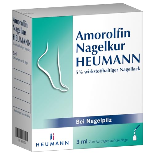 Amorolfin Nagelkur HEUMANN 5% wirkstoffhaltiger Nagellack zur Nagelpilz-Behandlung - Effektive Hilfe bei Pilzinfektionen durch breites Wirkungsspektrum, 3 ml