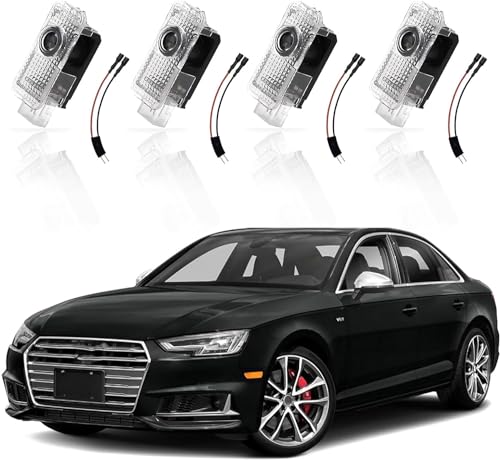 4 Stück Autotür Led Licht Projektor Türprojektoren für A1/A3/A4/A5/A6/A7/A8/Q2/Q3/Q5/Q7/Q8/TT/R8, Türbeleuchtung Einstiegsbeleuchtung Zubehör