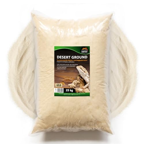 Terrariensand Desert Ground - in 5, 10 oder 25 Kg - Wüstensand für EIN natürliches Wüstenumfeld im Terrarium - natürlicher Bodengrund (25 Kg)