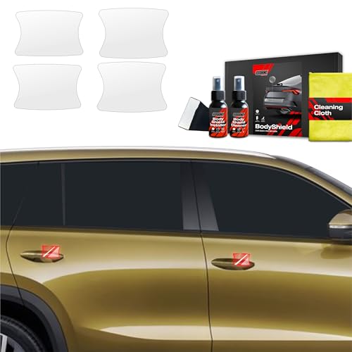 GRIZZ GLASS - Lackschutzfolie Transparent - Steinschlagschutzfolie - Selbstklebend, mit Montage-Set - Kompatibel mit Skoda Kodiaq 2 (2024) - für Türgriff/Griffmulde x4