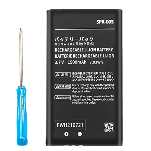 FLSTOR 3DS XL Akku, 1900mAh SPR-003 Ersatzakku für Nintendo New 3DS XL, 3DS XL, 3DS LL Konsole mit Werkzeug (Nicht für New 3DS)