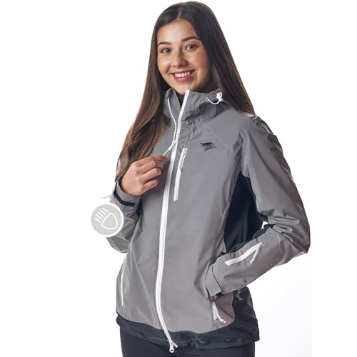 Valkental® Reflektierende Funktionsjacke [Das Original] - Damen - Wasserabweisend & Winddicht | Doppel Reißverschluss | Geeignet als Laufjacke, Fahrradjacke & Übergangsjacke | VERTEX Jacke