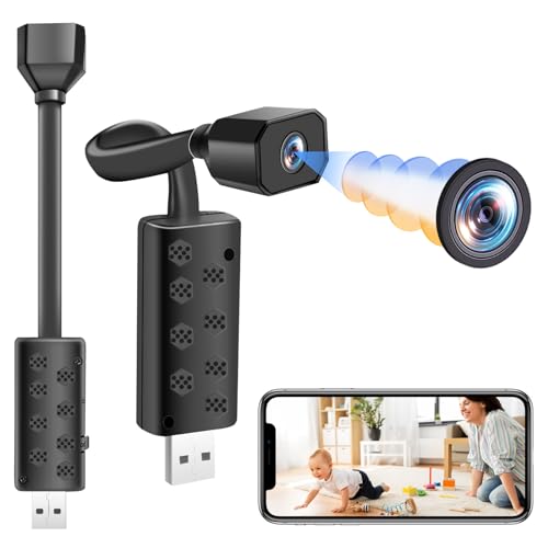ZGSZ USB-WLAN-Kamera, Mini-USB-WLAN, Spionagekamera, HD, 1080P, für Zuhause, Sicherheitsüberwachung mit Nachtsicht und Bewegungserkennung