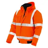 PKA Warnschutz Pilotenjacke für die Arbeit - Wasserdichte & Winddichte Arbeitsjacke in Orange Größe L