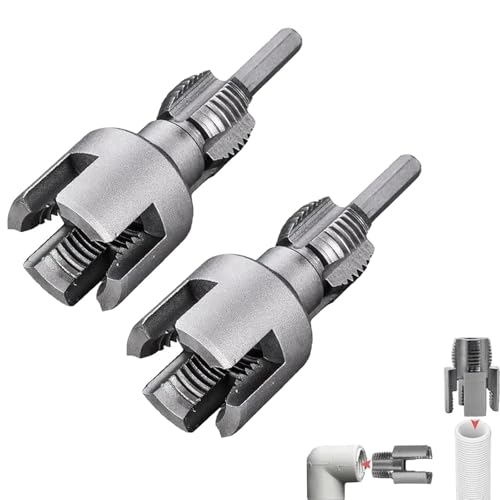 2 in 1 Innen- und Außenrohrgewindewerkzeug, interner externer Rohreinfädler für PVC/PPR-Rohre, präzises auslaufsicheres Gewinde, Heimwerker & professionelle Sanitär, elektrische Leitung, industrielle