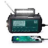 Kurbelradio DAB+/DAB/UKW mit 5000mAh Akku Wiederaufladbare, Notfallradio mit Taschenlampe & Leselicht, Tragbare Camping Radio mit USB Handyladefunktion FM Dynamo, SOS-Alarm für Wandern, Outdoor