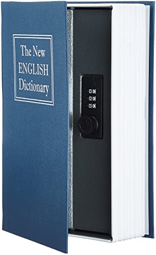 Amazon Basics Buch-Safe, Kombinationsschloss - 5.6 x 15.5 x 23.9 cm, Blau