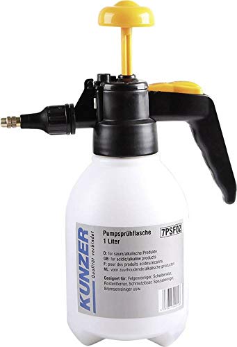 KUNZER 7PSF02 Pumpsprühflasche manuell - 1L Füll-Volumen - Viton-Dichtring: Säure- und lösemittelbeständig - aus HPDPE