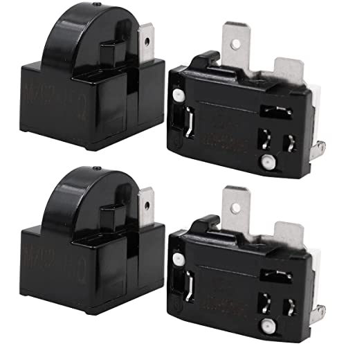 WANGCL 2 x Kompressor-Startrelais, 2-polig, 15 Ohm + 2 x Kompressor-Überlastschutz, 1/4 PS für Kühlschrank-Reparatur