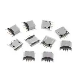 JSGHGDF 10 PCs USB Typ B Weibliche Sockel 180 Grad 5-polige Lötbuchse