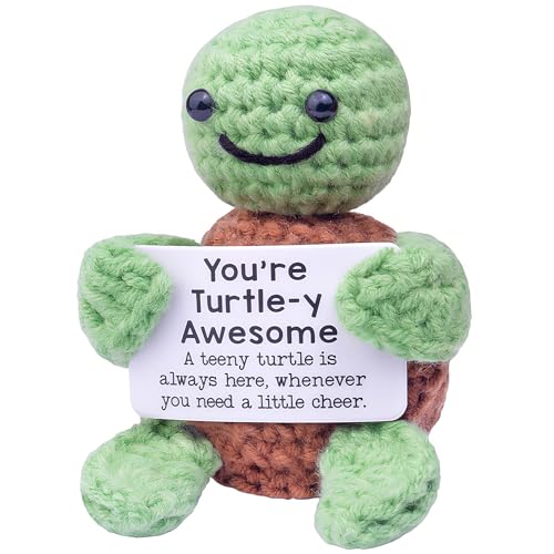 Mwmoeen Lustige Positive Schildkröte Geschenke, Hand Gestrickt Critters, Inspirierende Geschenke Für Familie Und Freunde Und Geburtstagsgeschenke, Emotionale Motivierende Schildkröte Dekorationen