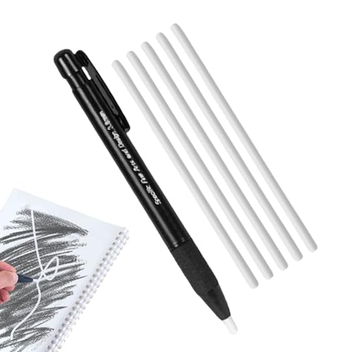 -Radiergummi, Korrektur-Radierwerkzeug, einziehbarer Radierstift, 3,8 mm dünne Spitze mit 5 Nachfüllungen für Künstler, Zeichnen, Arbeiten, Kinder, Skizzieren