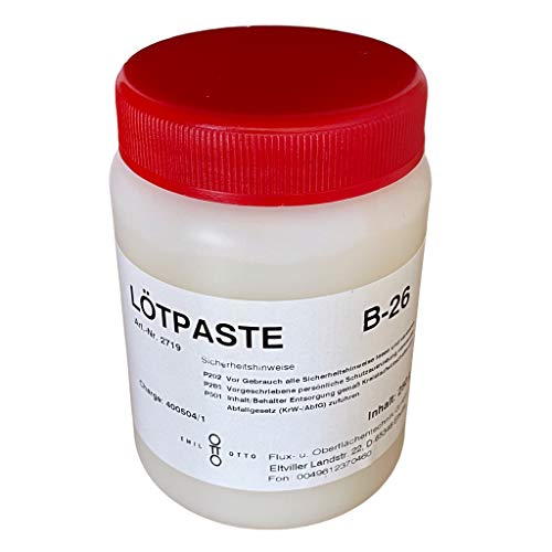 Lötpaste B-26 - Flussmittelpaste/Lötpaste/Lötfett zum Weichlöten Kupfer- und Messingwerkstoffen, Dose mit 250 g Inhalt