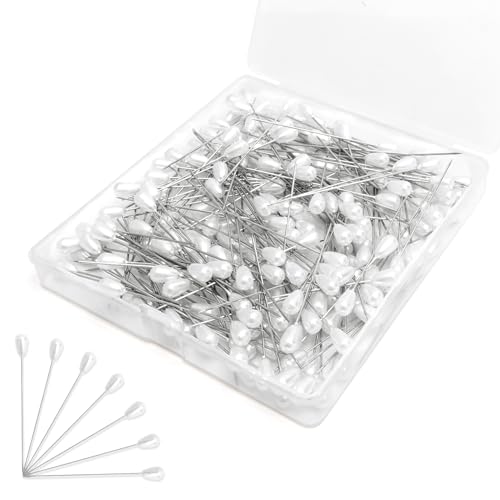 200 Hochzeitsblumen-Nähnadel,Quiltnadeln Schneiderin Pins,Nähnadeln Stecknadeln,Perlenkopfnadeln,Lange anstecknadeln Sewing pins,gerade Nadeln Blume Perle Pins Nähen Pins Hochzeit Pins