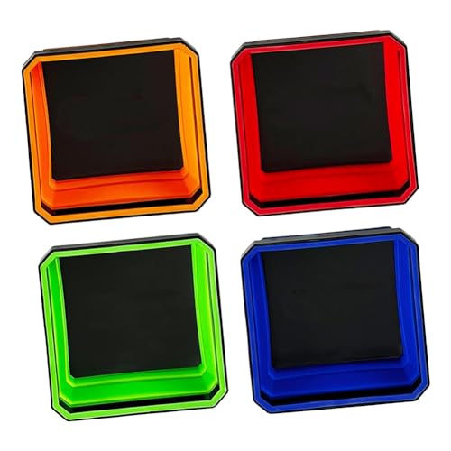 Mauedest Werkzeugschalen Set mit faltbaren magnetischen Teilen, Packung mit 4 faltbaren quadratischen Silikonschalen 4,5 mit magnetischem Boden auf beiden Seiten