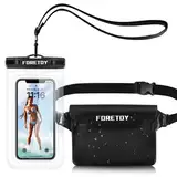 FORETOY wasserdichte Tasche, wasserdichte Handyhülle Unterwasser, wasserdichter Beutel wasserfeste Bauchtasche Schutzhülle mit IPX8 Handytasche für Wassersport, Schwimmen, Bootfahren, Strand usw