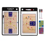 Joyeee Basketball-Taktiktafel, tragbare Basketball-Coaching-Taktik-Markierungstafel mit Stiften und Magneten, Plan-Strategie-Aufstellungstafel für Trainer, Geschenke, Trainingsausrüstung, Zubehör