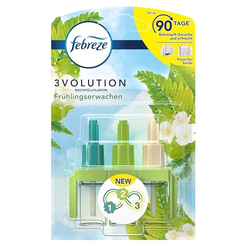 Febreze 3Volution Duftstecker Nachfüllflakon 20 ml Frühlingserwachen, 3 Abwechselnde Düfte Bekämpfen Gerüche