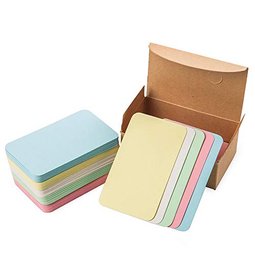 GAKA FAVOR Blanko Papier Karten Mehrfarbig 100 Stück Mitteilungs Leere Visitenkarten Karteikarten, Mitteilungskarte DIY Papier für Schule Home Office Party Supply (9x5.3cm)