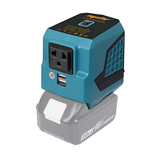 18V- 230v Spannungswandler Wechselrichter für Makita Akku 18V 200W Tragbarer PowerStation dual USB Ports, für Makita 18V Akku LXT BL1815 BL1830 BL1850, DC 18 V(nur Werkzeug Akku Nicht enthält)