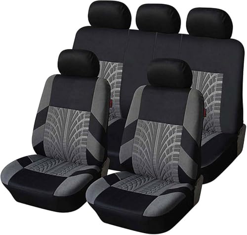 LEMAS Auto Sitzbezüge Sets für Isuzu D-Max (2022 2023 2024 2025), 5 Sitzer Allwetter Atmungsaktiv Autositz Schonbezug Innenraum Zubehör,C-Grey