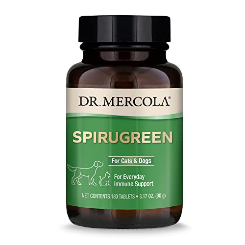 Dr. Mercola, SpiruGreen, Superfood for Pets, with Astaxanthin, For Dogs, Cats, Birds & Fish, 500 mg, 180 Tablets