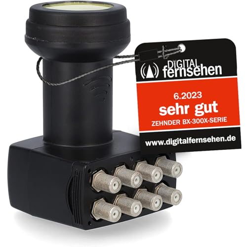 [ Test 2X SEHR GUT *] ZEHNDER Octo LNB, LTE Abschirmung, Sun Protect UV Schutz, Digital 8-Fach 4K LNB für 8 Teilnehmer, für Fernseher Sat Receiver, HD 8fach LNC für Satellitenschüssel Satelliten