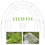 YUNSTK Gewächshausreifen Fiberglas, 20Pcs Gewächshaus Hoops, Folientunnel Bögen für Hochbeet, Rostfrei Durable Frei Biegbar Gartenreifen, Fiberglas-Stützrahmen Pflanzentunnel für Pflanzenabdeckung