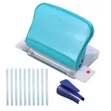 Bindemaschine, Papierbindemaschine 10 Locher, 10 Blatt Stanzkapazität, Rundloch Ringbindung Set mit 10 PVC-Bindekämme und Öffner, Spiralbindegerät für Tägliche Office Dokumente