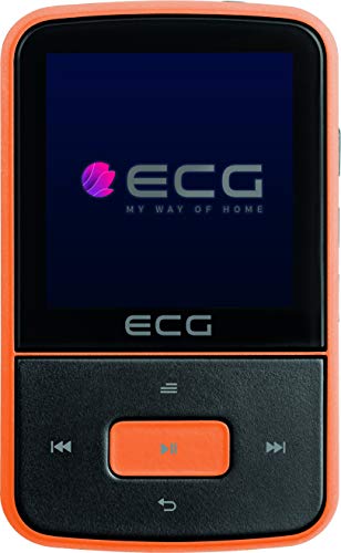 ECG PMP 30 8GB Black&Orange MP3/MP4-Player – Speicher 8 GB; 30 Vorwahlen für FM-Sender; MP3 von der Micro SD-Karte; Diktiergerät; Sportclip; Tastensperre; USB 2.0; In-Ear-Kopfhörer der Prämienreihe