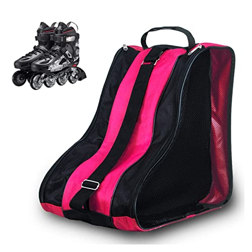 GLAITC Inliner Tasche, Rollschuh Tasche Skischuhtasche mit Verstellbar Trageriemen Schlittschuhtasche Tasche Rollschuhe Inline-Skates Unisex Ice Skate Tasche Bag für Kinder und Erwachsene Pink