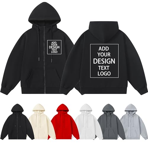 Custom Personalisierte Hoodie Mit Reißverschluss Für Männer, Frauen, Kinder, Erwachsene, Fügen Sie Ihr Bild, Ihren Text Und Ihr Logo Auf Der Vorder- Und Rückseite Hinzu