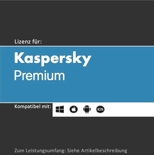 Lizenz für Kaspersky Premium inkl. unbegr. VPN | 2025 | 3-10 Gerät(e) | 1-2 Jahr(e) | Vollversion | Windows/MacOS/iOS/Android (E-Mail vorab (i.d.R. in 24 Std.) + Post, 5 Geräte I 2 Jahre)