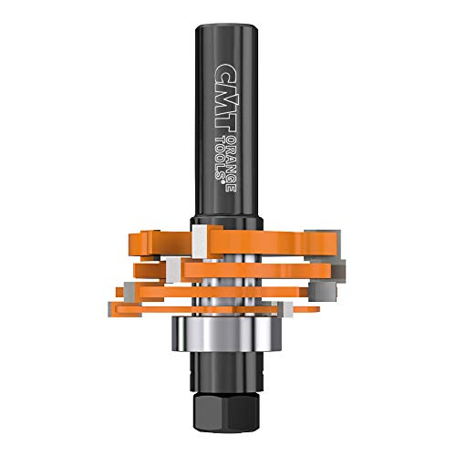 CMT 800.506.11 Drei-Flügel-Nutfräser-Set, 1-7/8 Zoll Durchmesser, 1/8 bis 23/32 Zoll Schnittlänge, 1/2 Zoll Schaft, orange