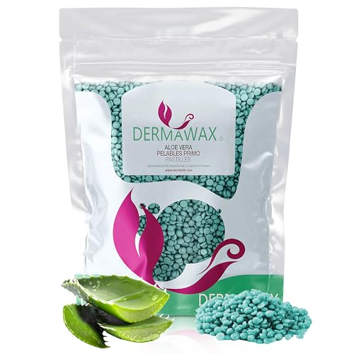 Dermawax 1 kg Heißwachs Wachsperlen Aloe Vera für sensible Haut – Haarentfernung ohne Wachsstreifen,sanftes Waxing für Gesicht, Beine, Bikini & Körper–Made in Italy, Profi-Qualität (1 kg, Aloe Vera)