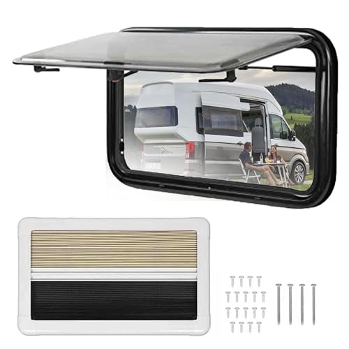 Wohnmobiler Fensteraustausch, Außen-Lüftungsöffnung für Wohnmobil, Wohnwagen, Van, Scharnier, 1000x450mm, Ausgabefenster