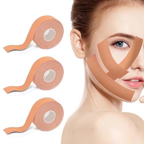 IKadiya Face Lifting Tape[3 Stück], 1.5cm*5m Lifting Tapes Gesicht, Multifunktion Anti Falten Face Tape, Eye Lift Tape Make-up Gesicht Lift Werkzeuge