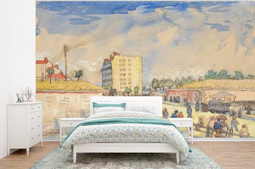 Selbstklebend Tapete Wandpapier Wandaufkleber Fototapete Tapeten Wanddeko 400x300 cm Tor in den Verteidigungsanlagen von Paris - Vincent van Gogh