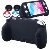 YoRHa Handle Grip Soft Silikon Kautschuk Schutzhülle Skin Cover Hülle Griff(Schwarz) x 1 für Nintendo Switch Lite [9.2019 Slim Modell]