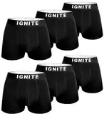 Ignite Boxershorts Herren Baumwolle 95% Elastan 5% Unterhosen 6X Stück Männer Unterwäsche Atmungsaktiv | Größe L