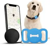 Lnicez Hunde-Tracker, Haustier Tracker mit Hundehalsband Tracker Halter, Hunde Tracker ohne monatliche Gebühren für Standortverfolgung, Arbeit mit Find My (Not GPS Tracker, Nur iOS)