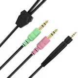 GSP600 Kopfhörer Audio Kabel, GSP500 Aux Kabel Kompatibel mit Sennheiser Game ONE, Game Zero, PC373D, GSP670, GSP600, GSP500, GSP350 Kopfhörer auf Xbox One PS4 PC Smartphones, Nylon Klinkenkabel, 2 m