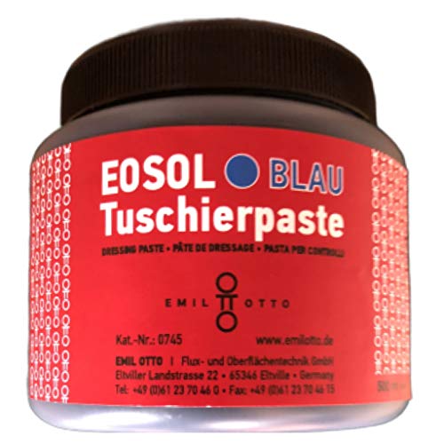 EOSOL - Tuschierpaste BLAU, Inhalt: 500 ml -Hochwirksames pastöses Kontrastmittel, Anwendungsverfahren: Zur Kontrolle bearbeiteter metallischer Oberflächen