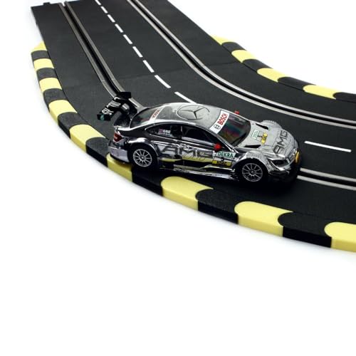 Overdrive-Racing Curbs/Kerbs Kompatibel mit Carrera 124 132 Kurven Geraden Randsteine Randstreifen Slotcar Schwarz-Gelb