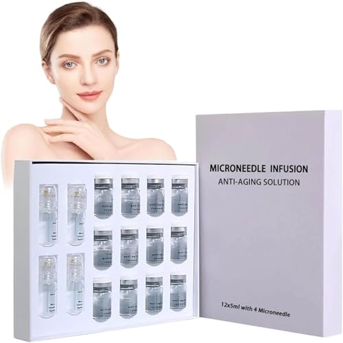 Seranova Micro Infusions System for Face, Micro Needling Infusions Kit Skin Tightener, Seranova Microneedling Set, Anti-Aging & glatte Falten-Gesichtsserum für alle Hauttypen (5ml, 12)