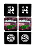 FC Bayern München Korkuntersetzer | Bierdeckel | 6er-Set | Schwarz