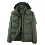 SRZYMJ Mantel Herren Lang Schwarz Winterjacke Lang Übergangsjacke Leicht Gefüttert Outdoorjacke Xxxl Jacke Softshelljacke Mit Kapuze Steppweste Leicht Funktionsjacke Parka Sportjacke Freizeitjacke