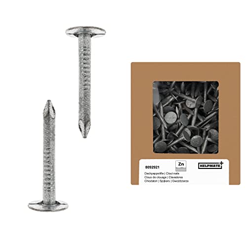 HELPMATE – Dachpappennägel 2,8x30 mm mechanisch verzinkt – 400g Dachpappstifte Typ B – Dachpappnägel DIN 1160 B – Dachnägel ideal für Dachpappe, Kunststoffplanen & Schiefernplatten (8092918)